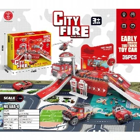 HK Mini Vatrogasna stanica sa vozilima  igračka za decu, 3g+
