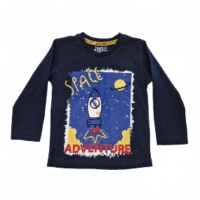 Just kiddin' majica dugih rukava za dečake Teget, 1-3g