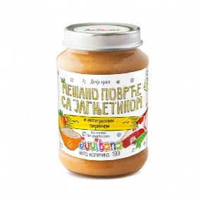 Juvitana kašica mešano povrće sa jagnjetinom i integralnim pirinčem 190g