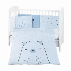 Kikka Boo komplet posteljina za krevetac 6u1 Bear with Me, Blue