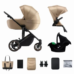 Kinderkraft Prime 2 Pro kolica za bebe 3u1 Beige, 0m+