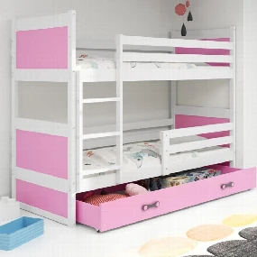 Krevet za decu na sprat Baloo Banny Roze, 190x80 cm