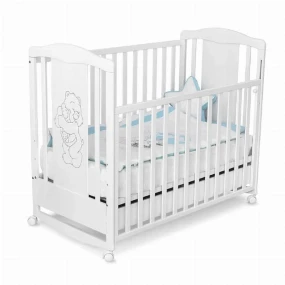 Krevetac Lux za bebe sa fiokom i klackalicom, Beli