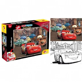 Lisciani slagalica Maxi Cars 3 Racer 2u1 - Složi i oboji, 108 kom