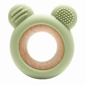 Lorelli drvena silikonska glodalica za bebe Bear, Fresh Green