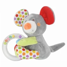 Lorelli Miš plišana igračka za bebe sa zvečkom, 0m+