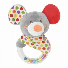 Lorelli Ring plišana zvečka za bebe, Miš