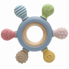 Lorelli Rudder silikonska glodalica za bebe Natural, Grey