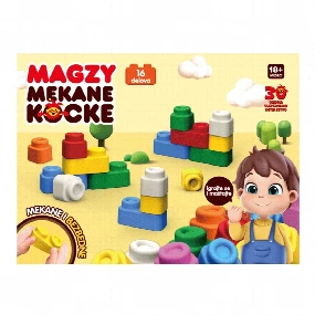 Magzy Mekane Konstruktor kocke za decu, 16 kom