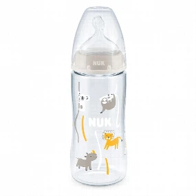 Nuk plastična flašica sa indikatorom temperature Bež, 6-18m