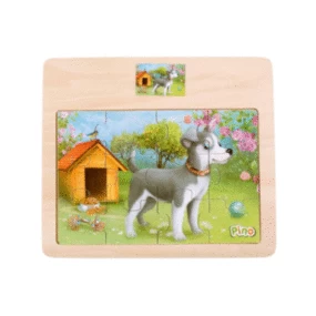 Pino drvena igračka Slagalica Kuca, 12 elemenata