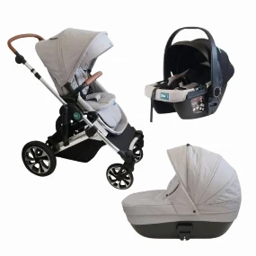 Puerri Diamond kolica za bebe 3u1 Light Grey, 0m+