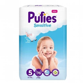 Pufies pelene za bebe Sensitive 5, 76 kom