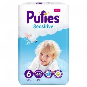 Pufies pelene za bebe Sensitive 6, 44 kom