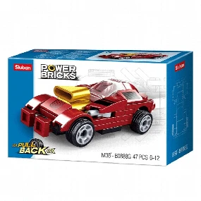 Sluban kocke Trkački automobili Crveni, 58kom