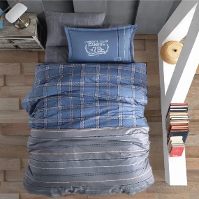 Stefan dečija posteljina Campus Plava, 140x200 cm