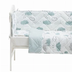 Stefan komplet posteljina sa ogradicom Oblak Plava