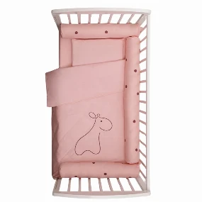 Stefan Textil komplet posteljina za krevetac od pamučnog satena, Pink