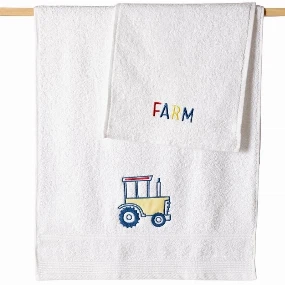 Stefan Textil peškir za bebe Set Traktor Bela