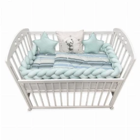Textil komplet posteljina za krevetac 7u1 Stars Mint