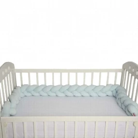 Textil pletenica od pliša za krevetac Plava, 240cm