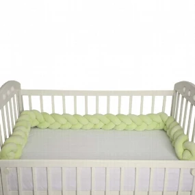 Textil pletenica od pliša za krevetac Zelena, 240cm