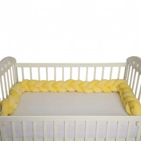 Textil pletenica od pliša za krevetac Žuta, 240cm
