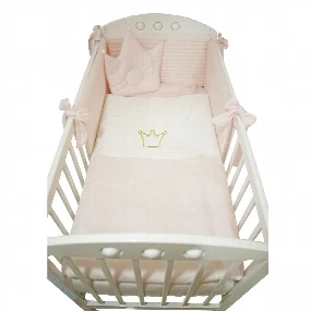 Textil posteljina za krevetac sa ogradicom Lux, Roze