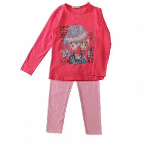 Twoo komplet za devojčice Roze, 7-8g